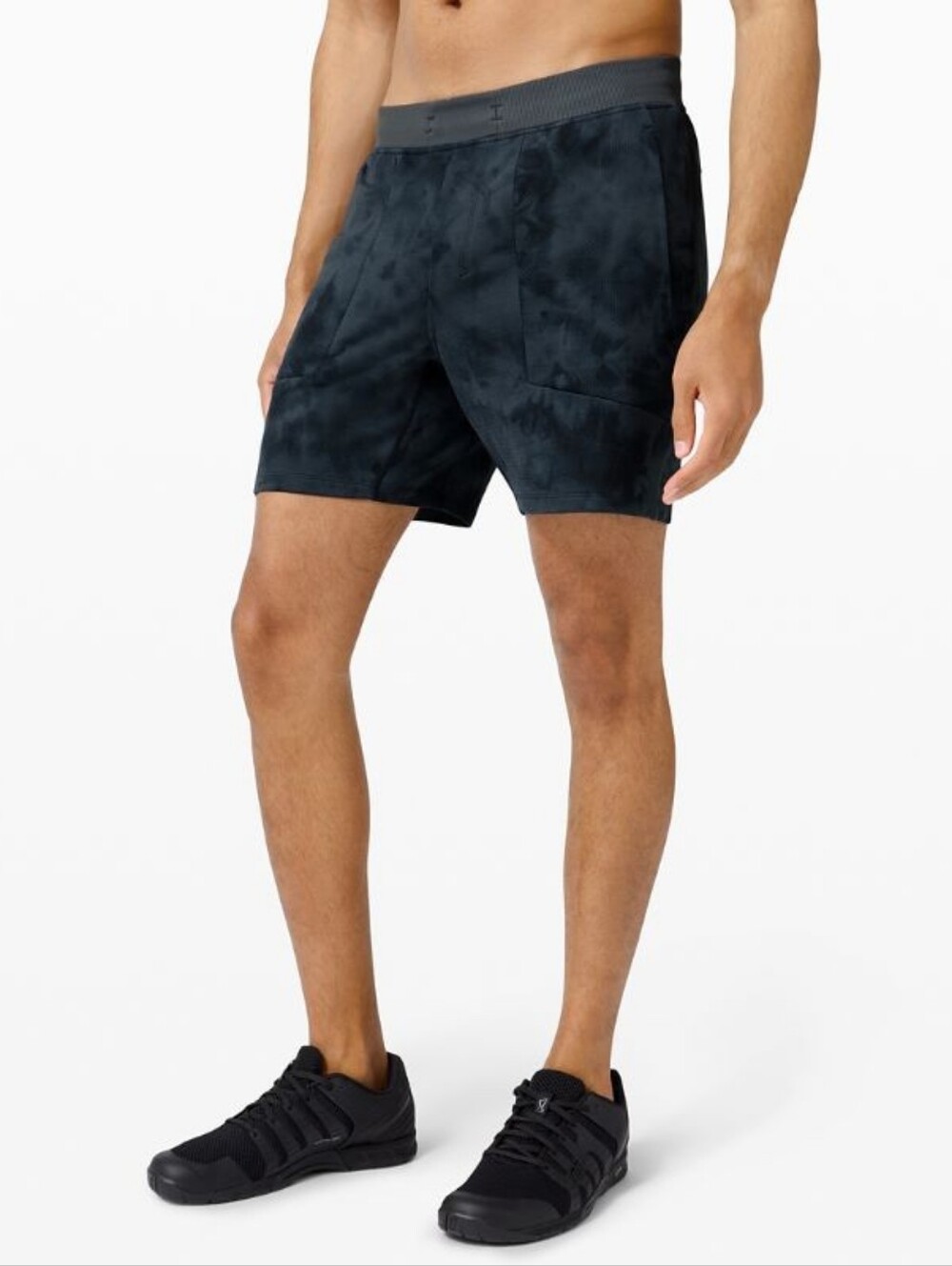 luludropsTextured Tech Short 7"Diamond Dye Iron Blue True Navy
